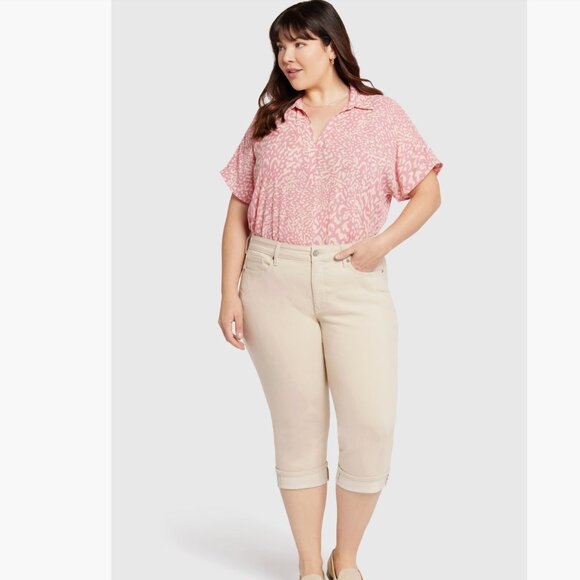 NWT NYDJ Marilyn Cool Embrace® Cuff Crop Straight Leg Jeans (Pearl Grey) 18W - Picture 2 of 12